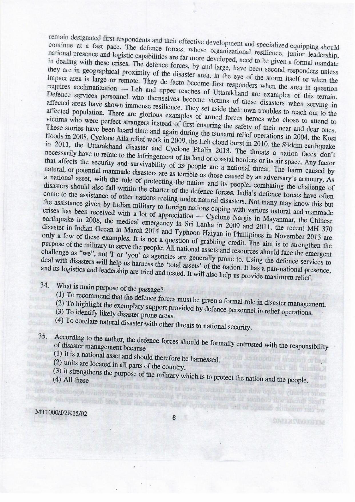 NIFT 2015 Combined Sample Paper - Page 109