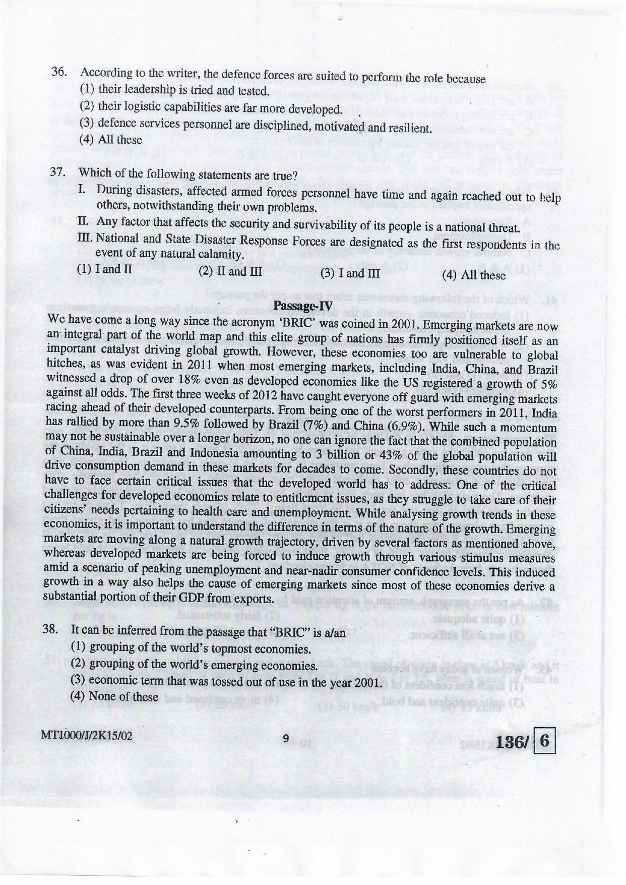 NIFT 2015 Combined Sample Paper - Page 110