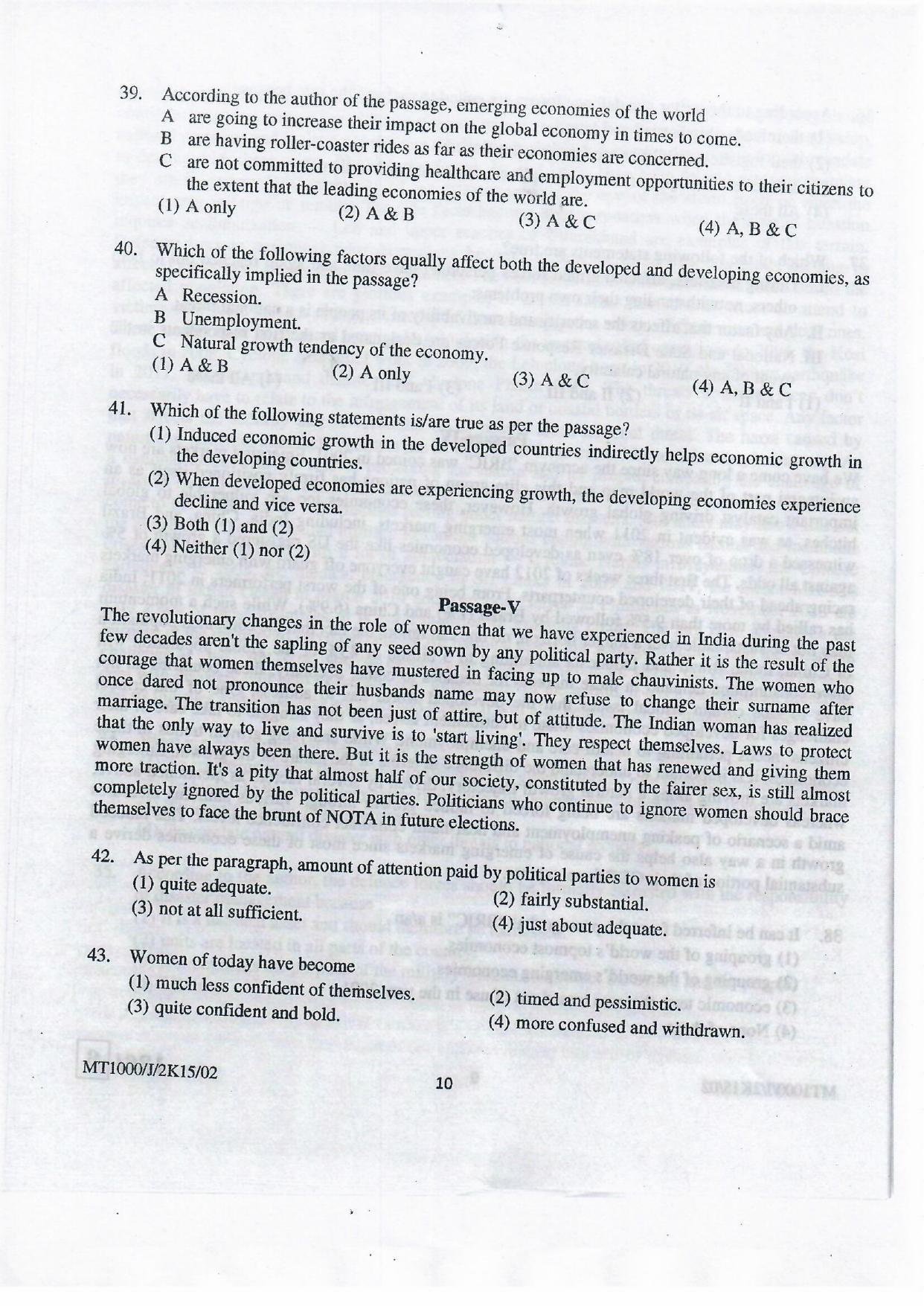 NIFT 2015 Combined Sample Paper - Page 111