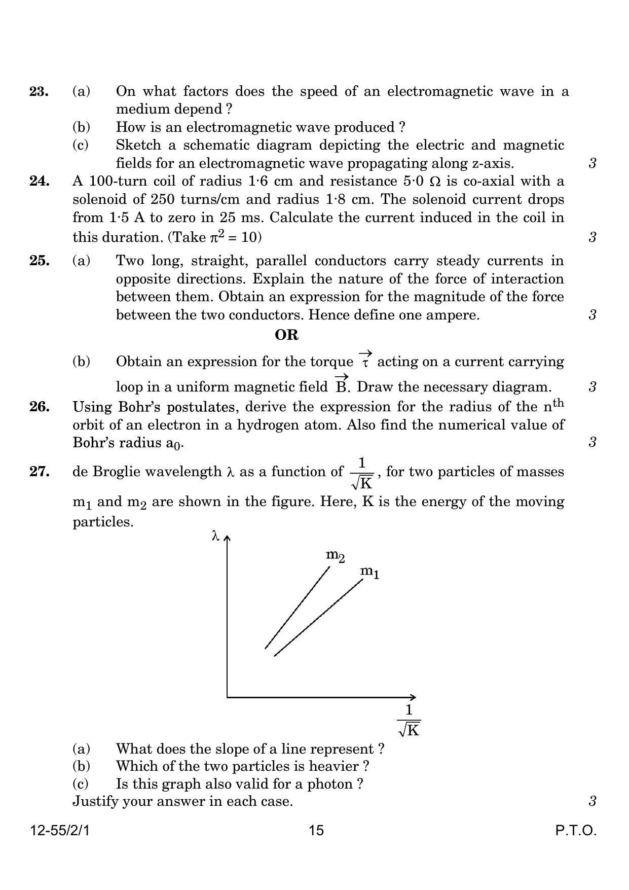 CBSE Class 12 55-2-1 Physics 2024 Question Paper - Page 15