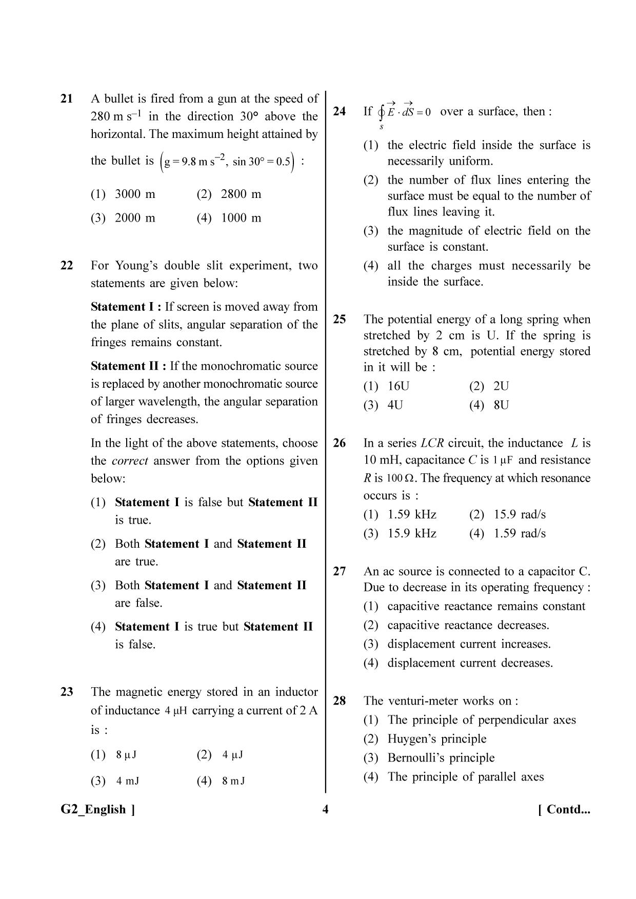 NEET 2023 G2 Question Paper - Page 4