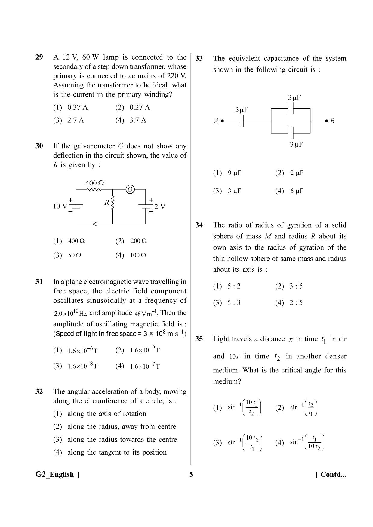 NEET 2023 G2 Question Paper - Page 5