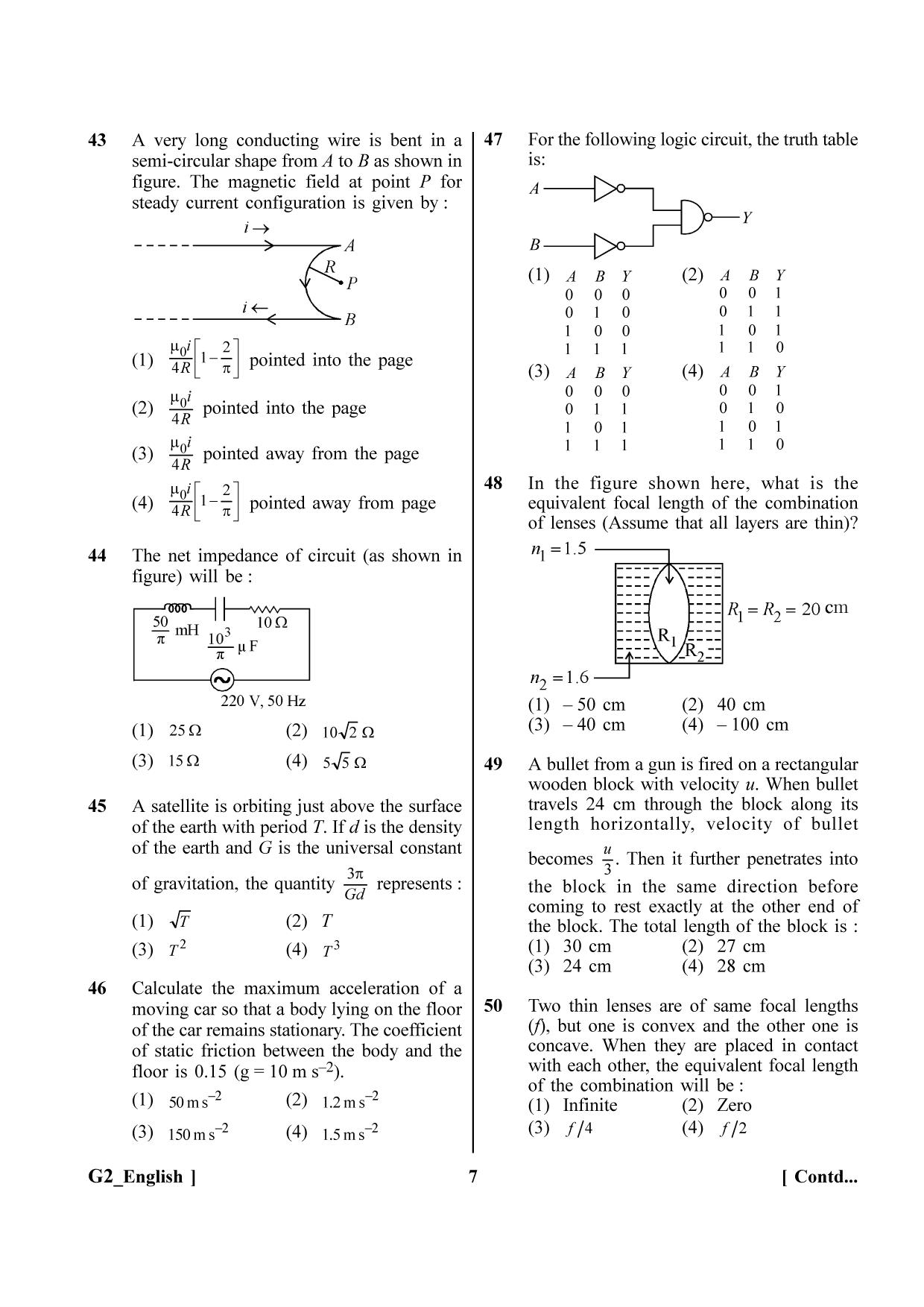 NEET 2023 G2 Question Paper - Page 7