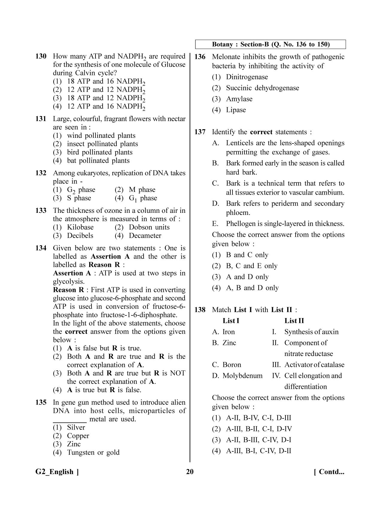NEET 2023 G2 Question Paper - Page 20