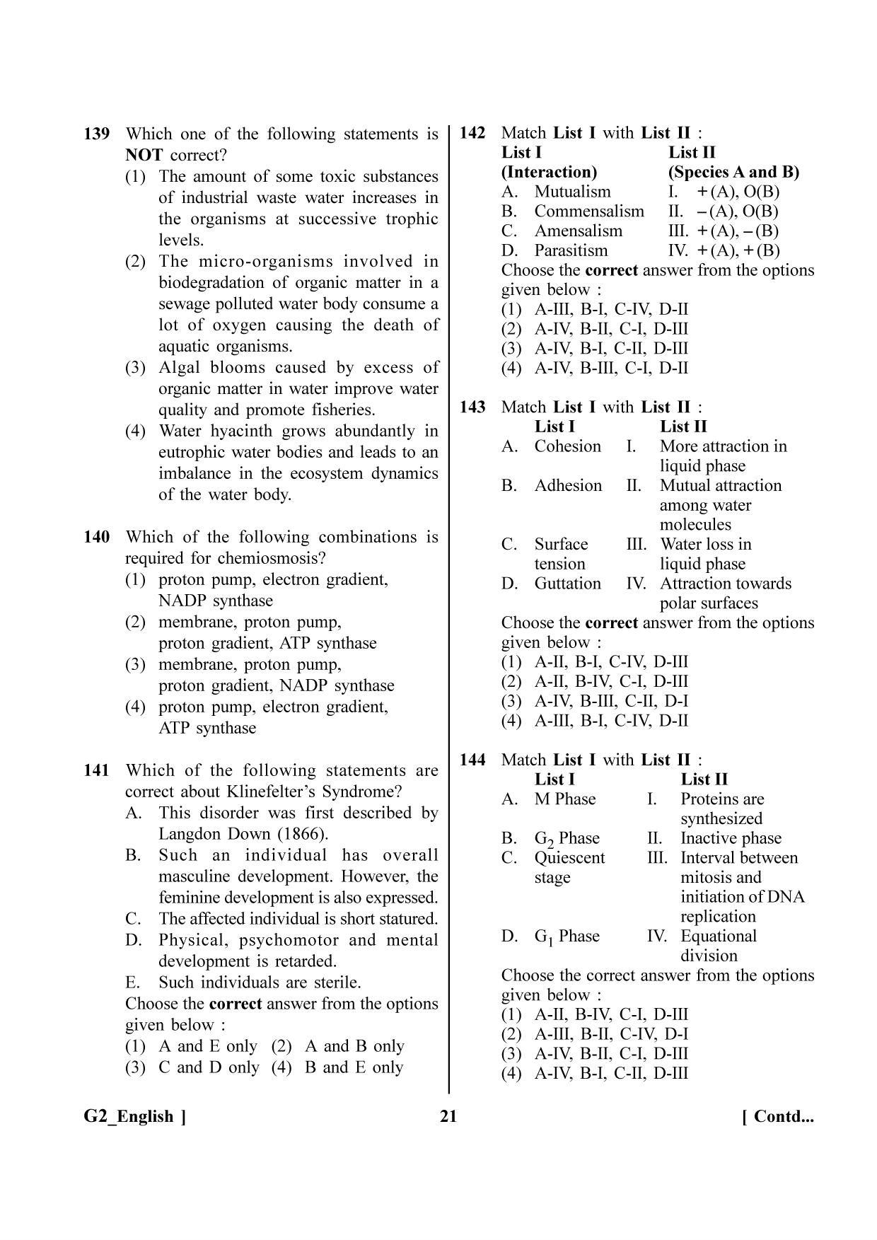 NEET 2023 G2 Question Paper - Page 21
