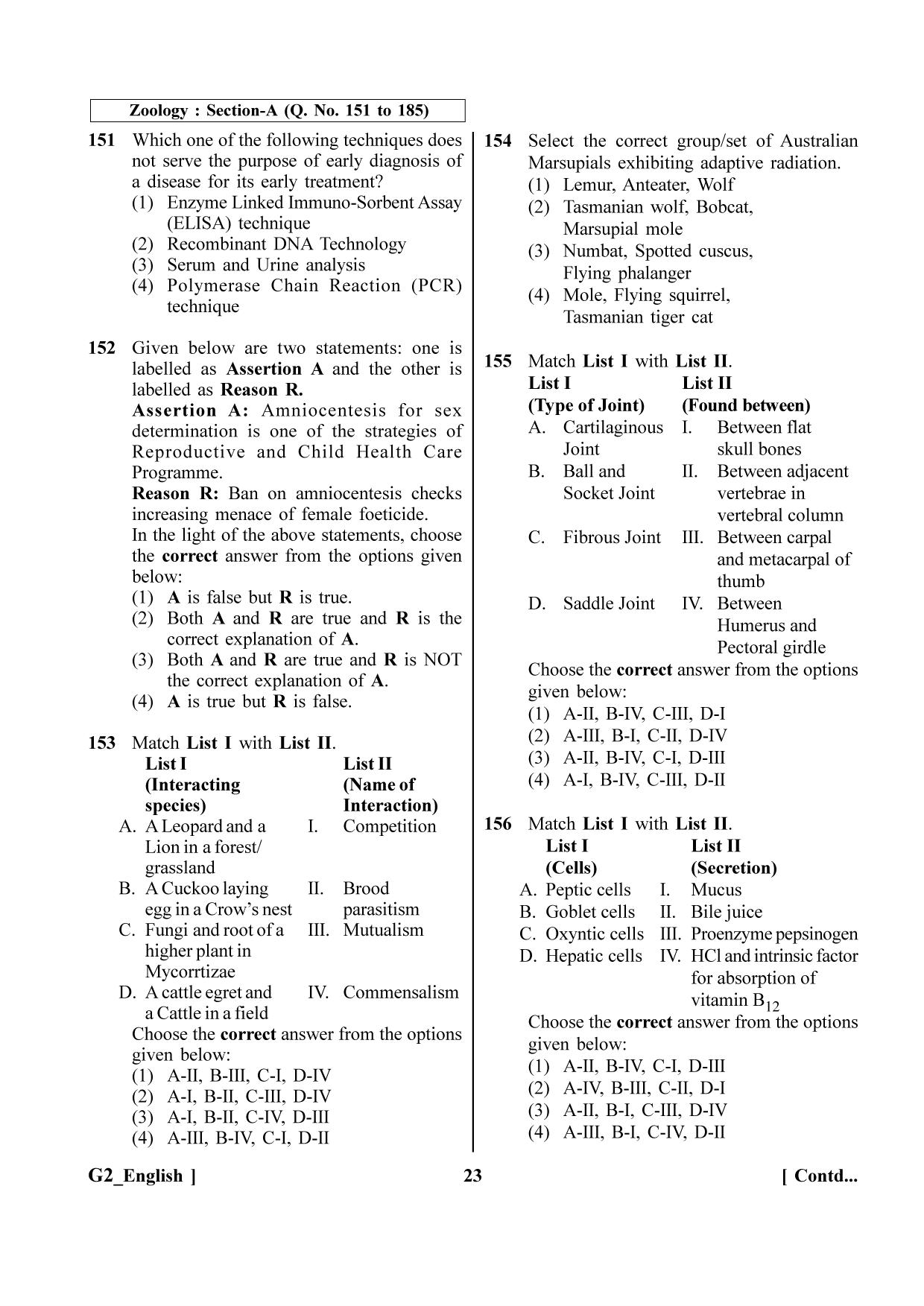 NEET 2023 G2 Question Paper - Page 23