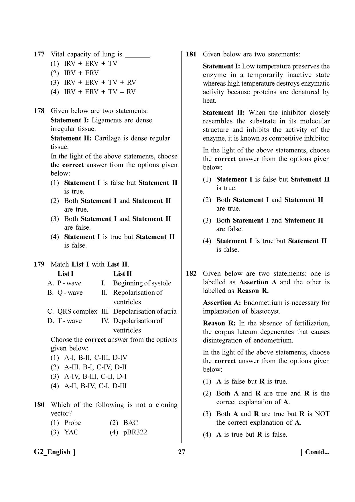 NEET 2023 G2 Question Paper - Page 27