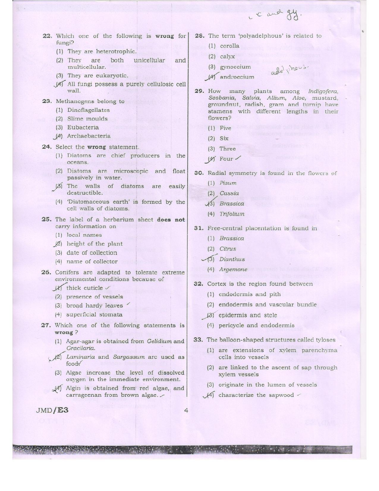 NEET Code RR 2016 Question Paper - Page 4
