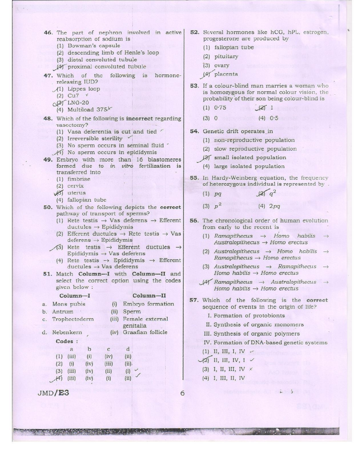 NEET Code RR 2016 Question Paper - Page 6