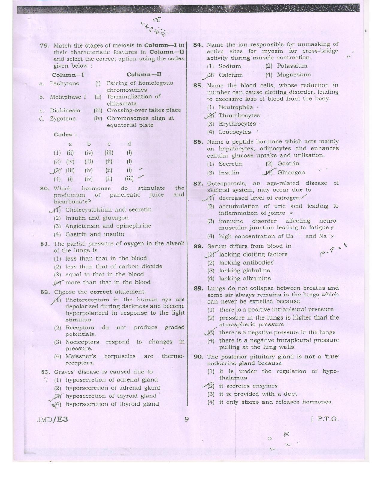 NEET Code RR 2016 Question Paper - Page 9