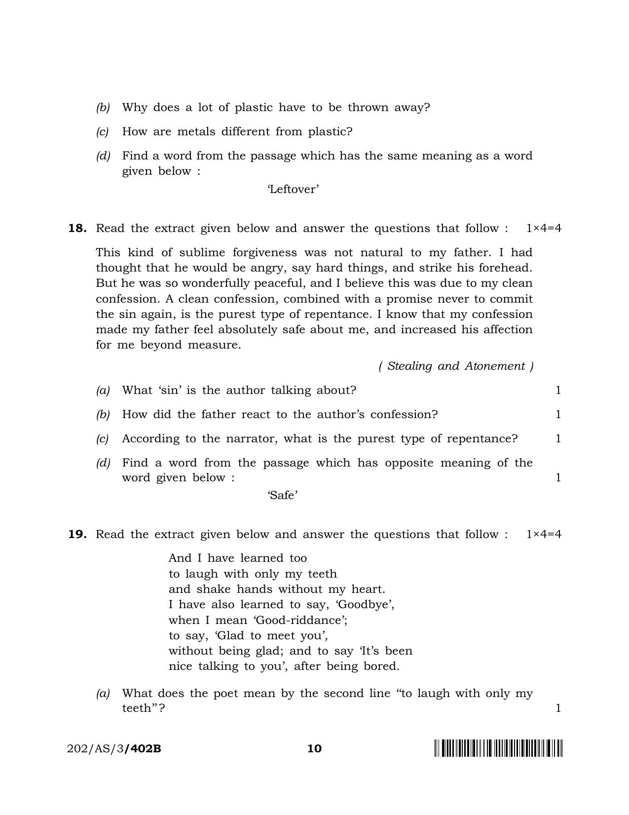 NIOS 2023 Class 10 English (AS) Question Paper - Page 21