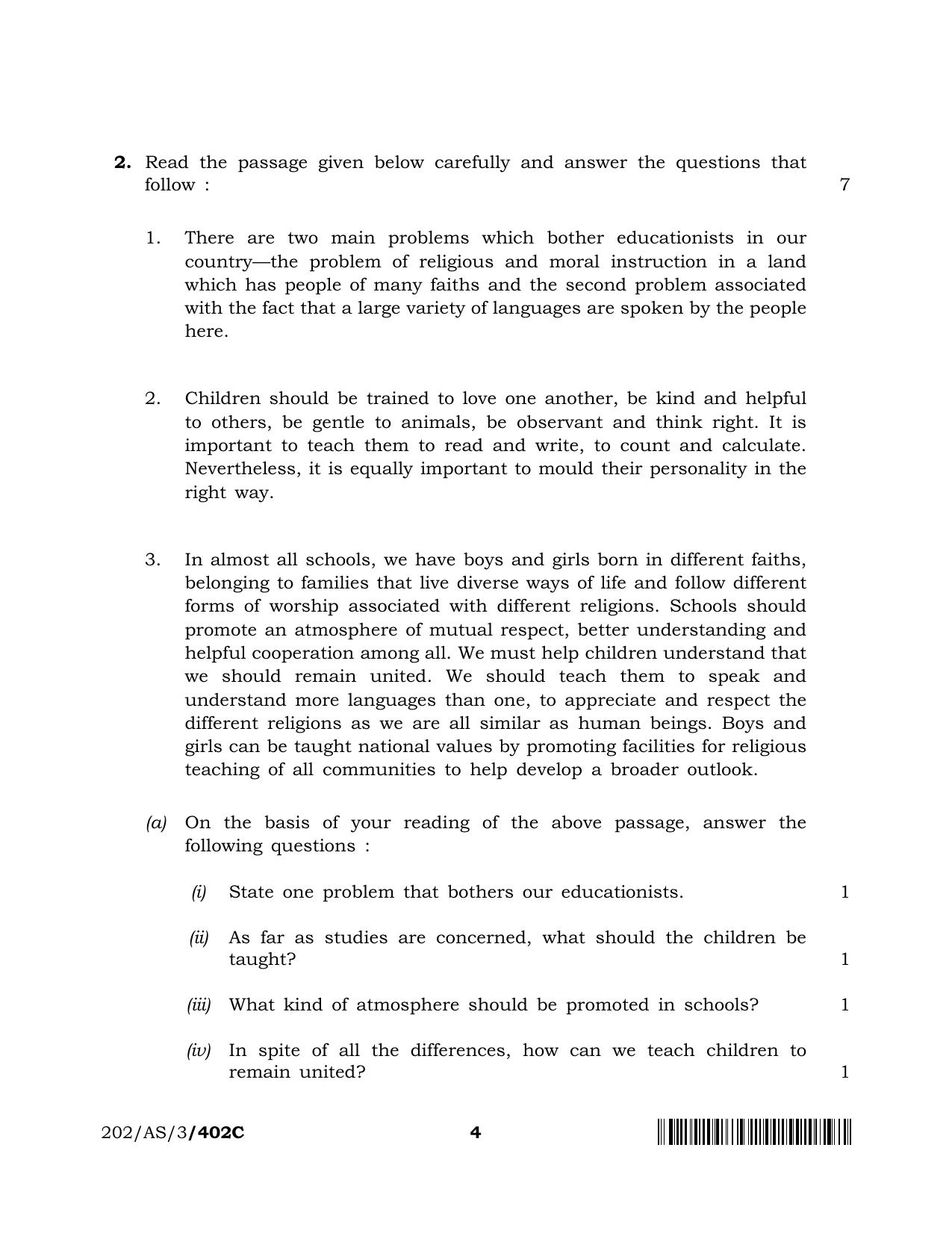 NIOS 2023 Class 10 English (AS) Question Paper - Page 26
