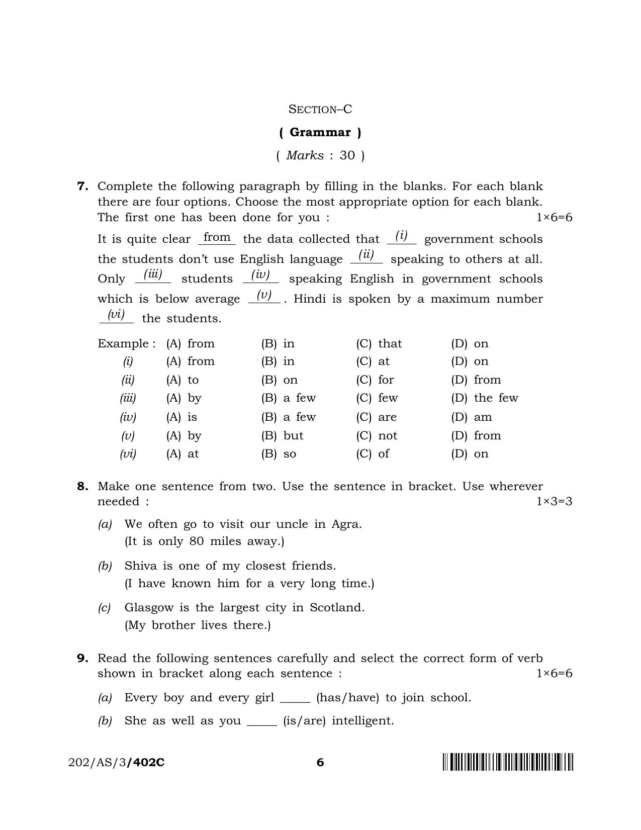 NIOS 2023 Class 10 English (AS) Question Paper - Page 28