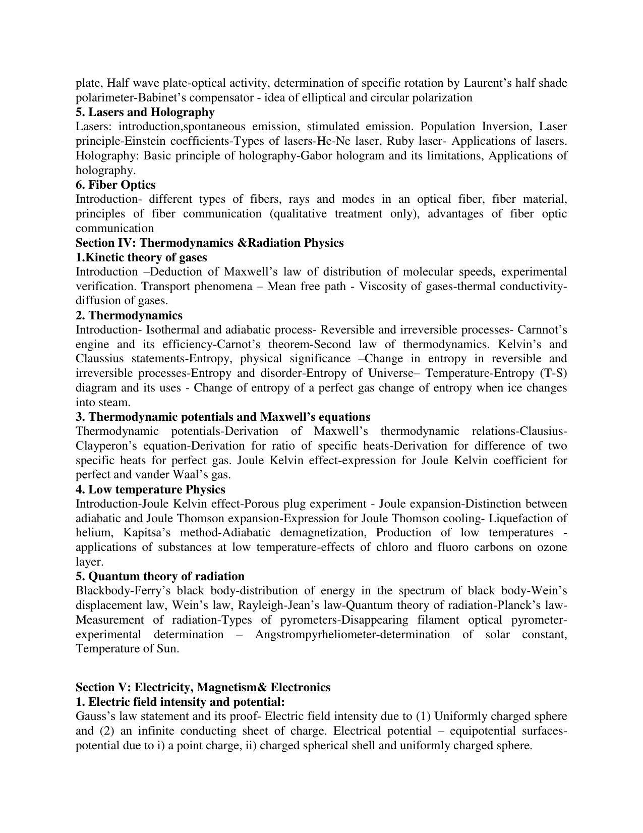 AP PGCET POLYMER SCIENCE Syllabus - Page 9