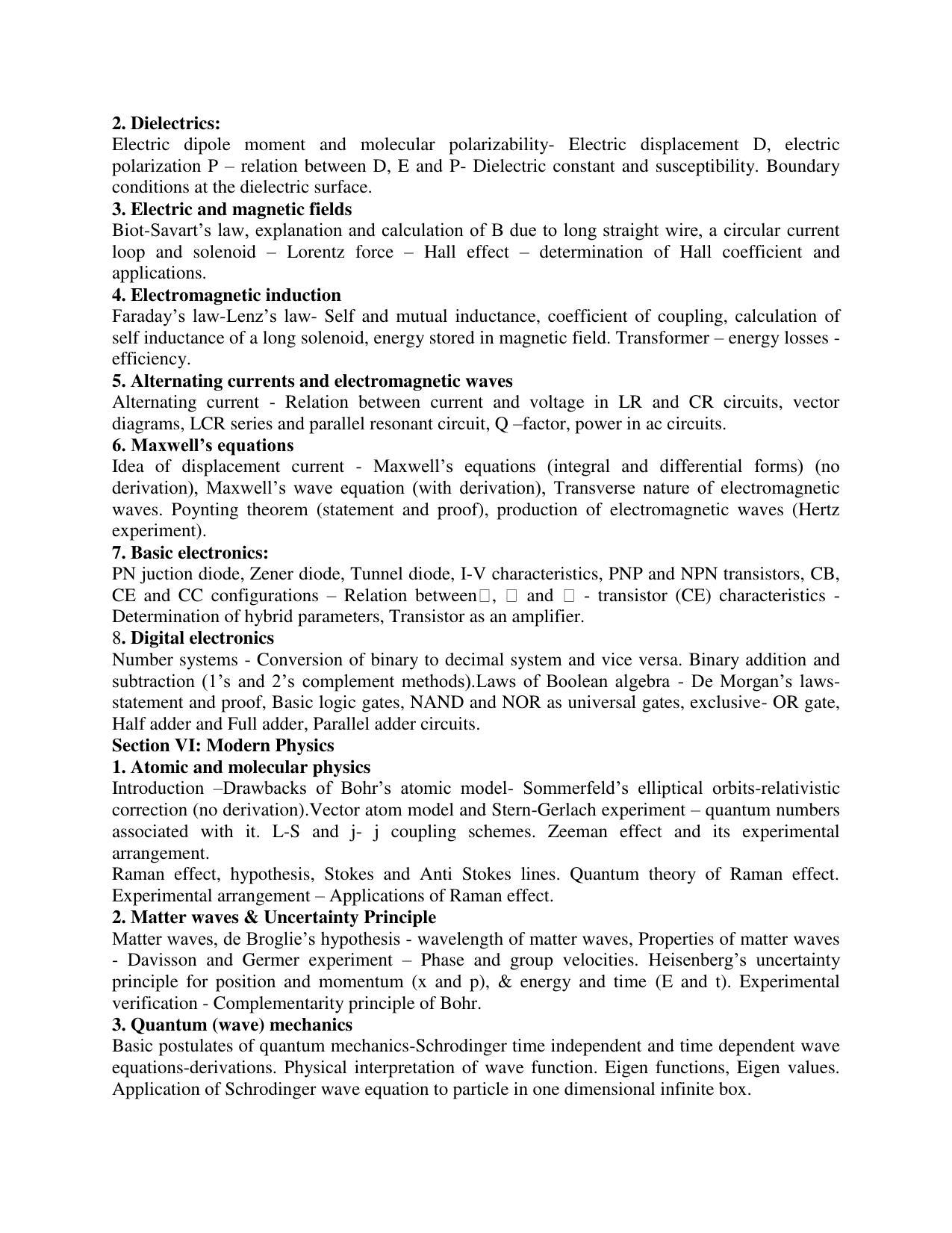 AP PGCET POLYMER SCIENCE Syllabus - Page 10