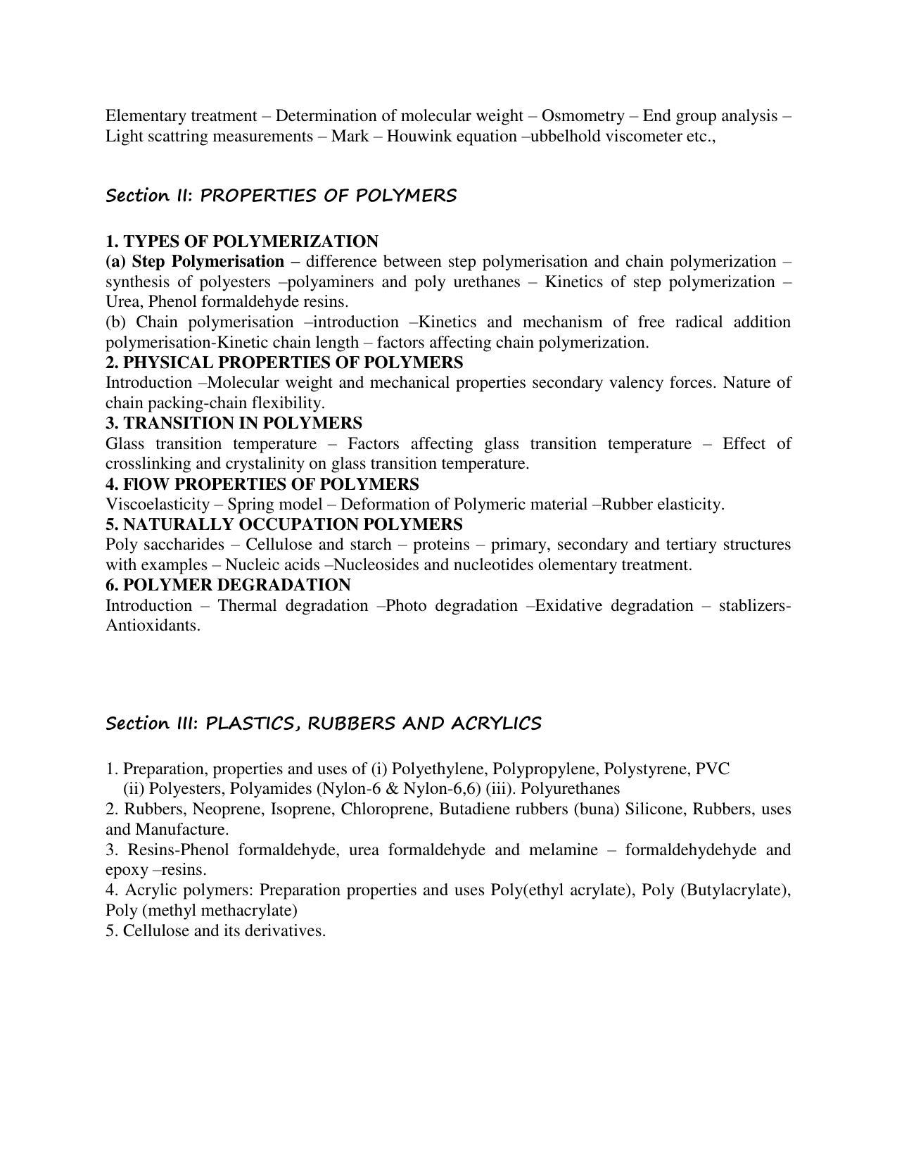 AP PGCET POLYMER SCIENCE Syllabus - Page 12