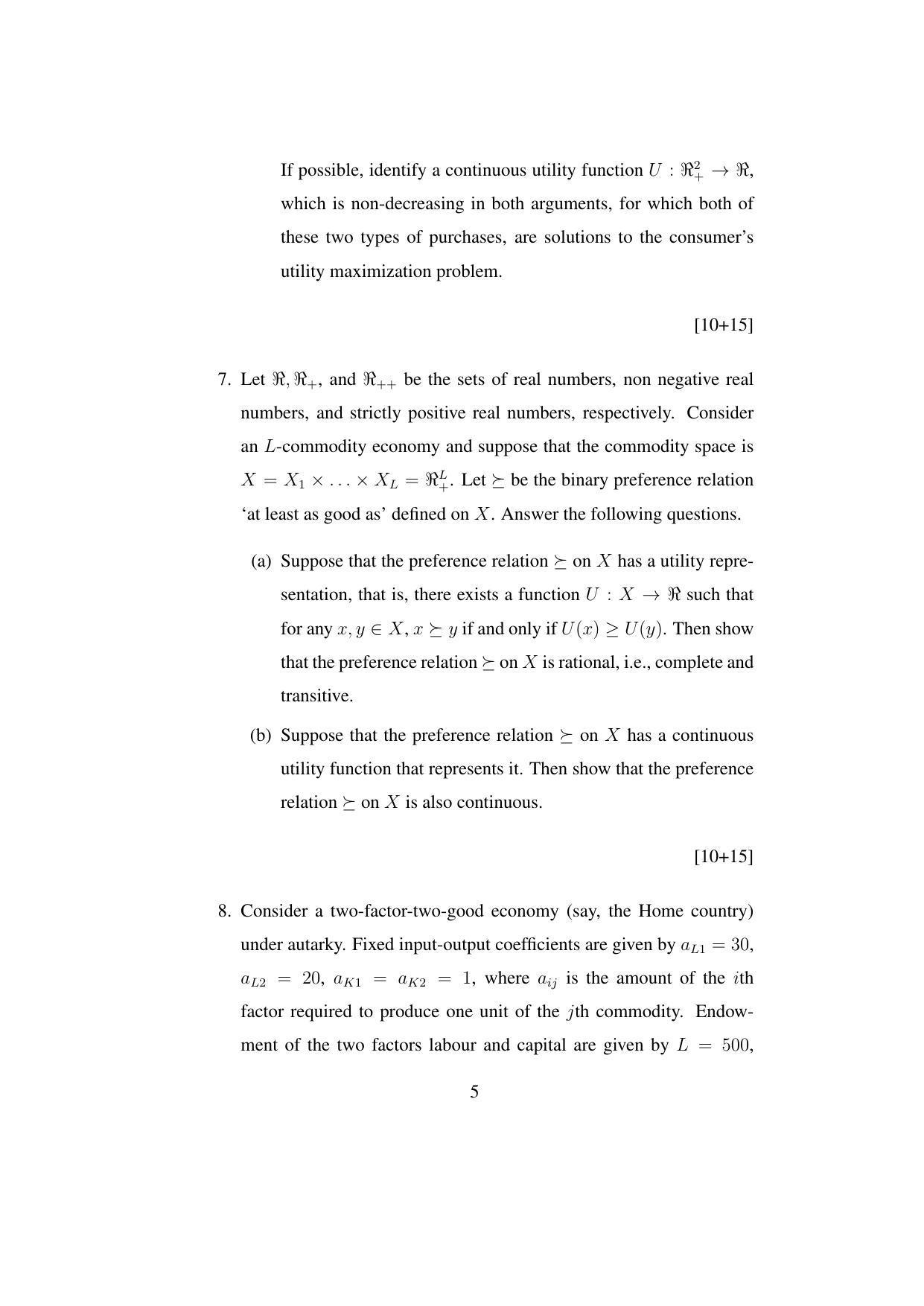 ISI Admission Test JRF in Quantitative Economics QEB 2017 Sample Paper - Page 5