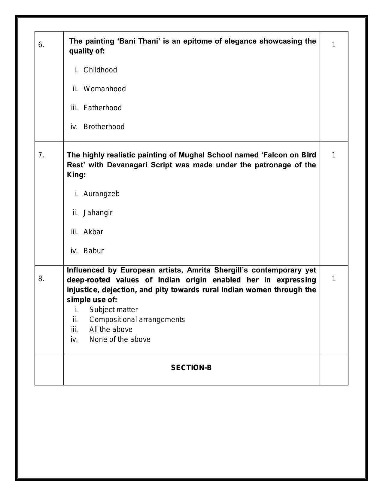 CBSE Class 12 Painting Sample Paper 2024 - Page 3