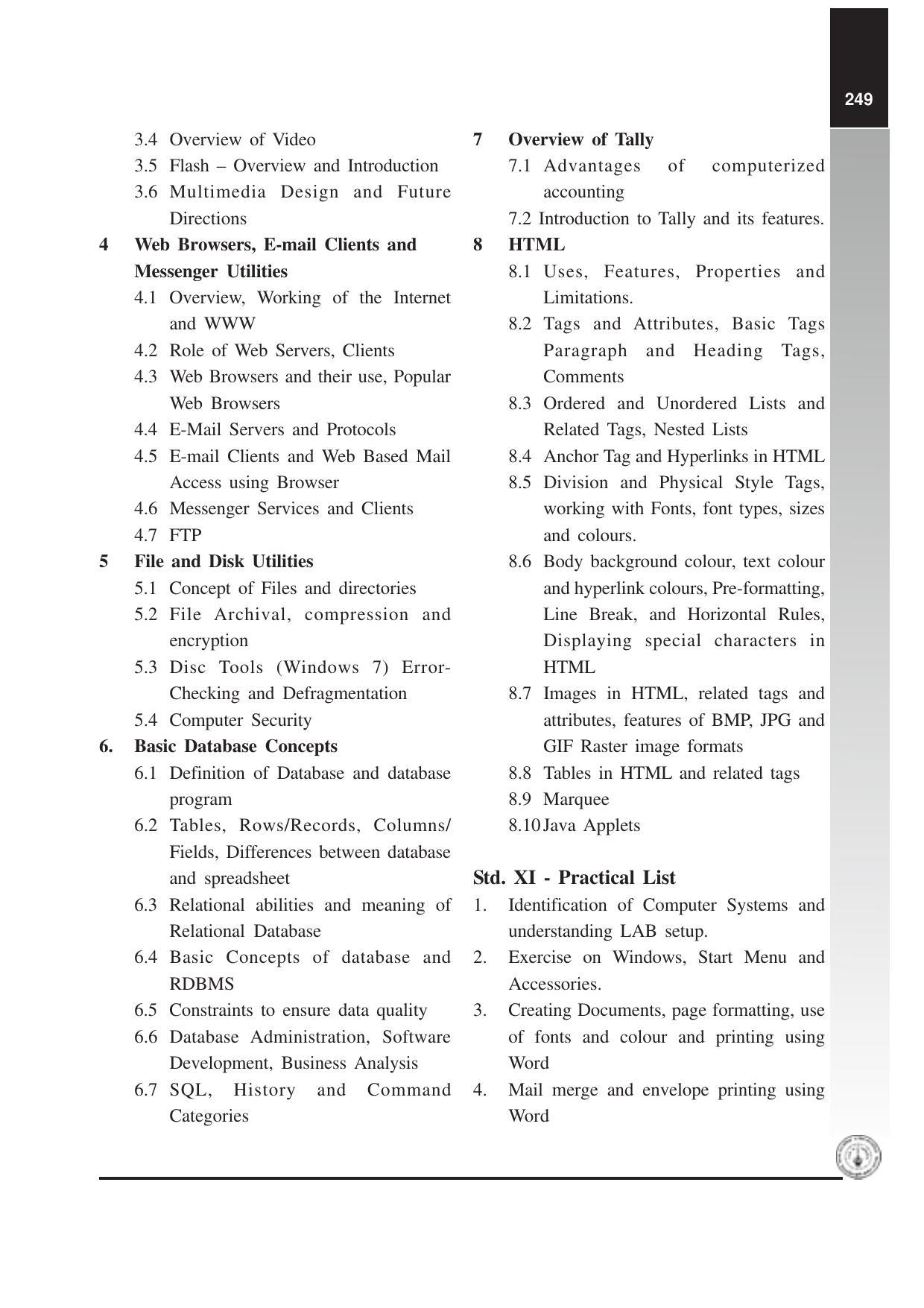 Maharashtra HSC IT (Commerce) Syllabus - Page 2