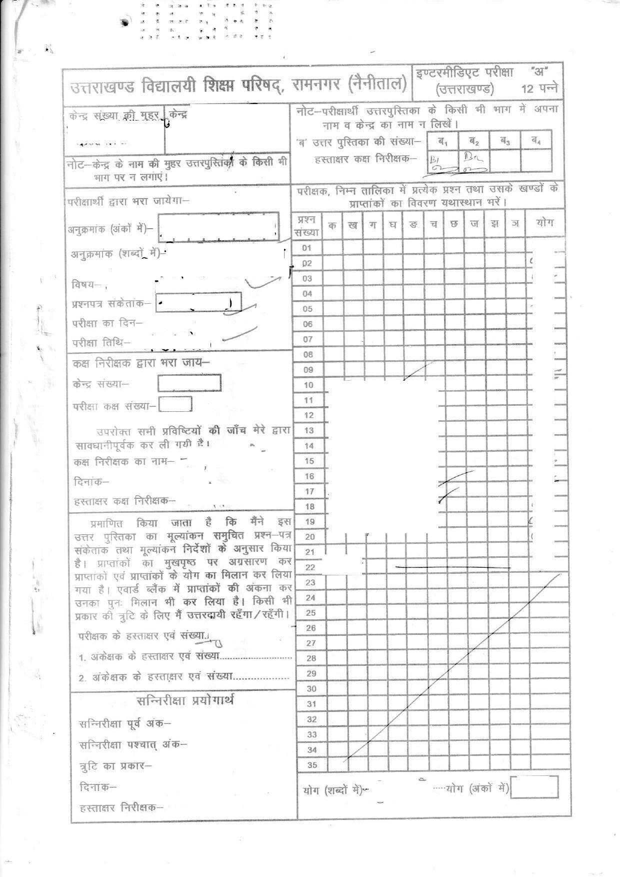 UBSE Class 12 History 2020 Toppers Answer Sheet - Page 1