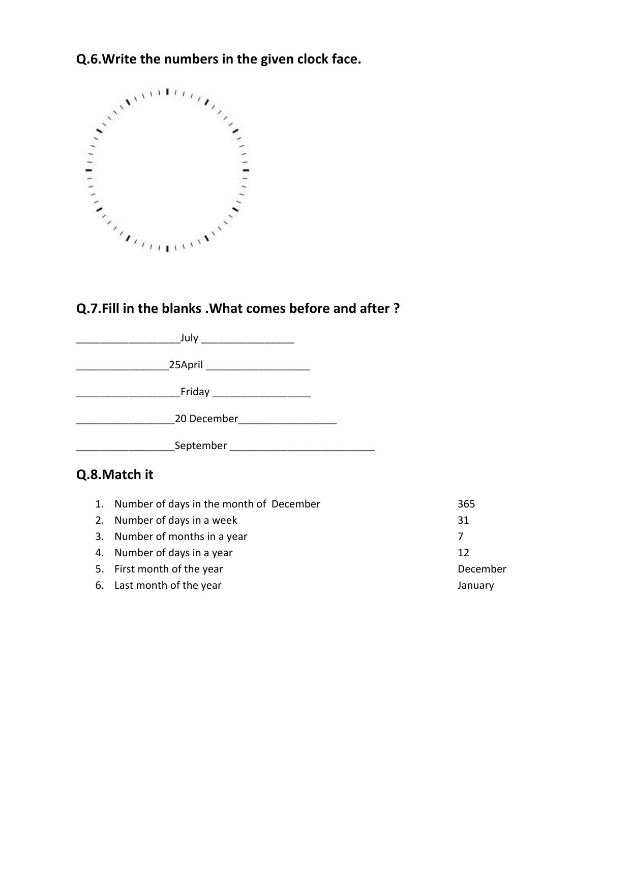Worksheets for Class 2 EVS Assignment 19 Time - Page 3