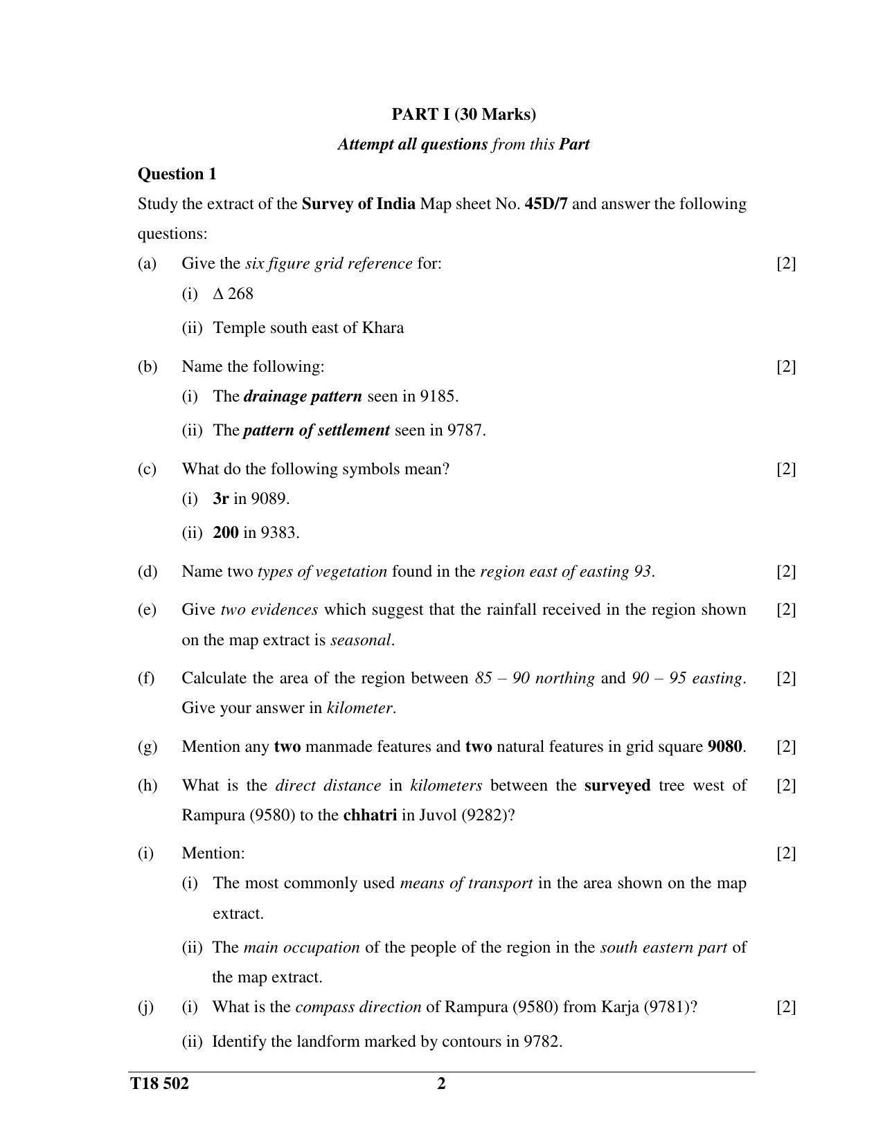 ISC Class 12 2018 H.C.G. - Paper – II Question Paper - Page 2