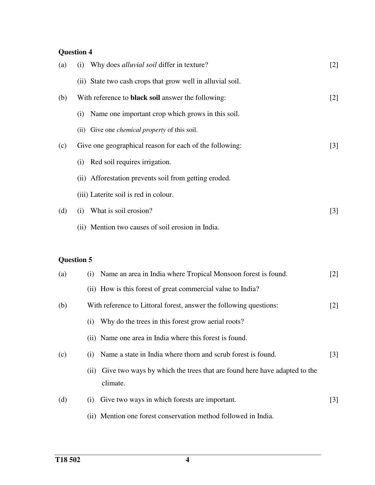 ISC Class 12 2018 H.C.G. - Paper – II Question Paper - Page 4