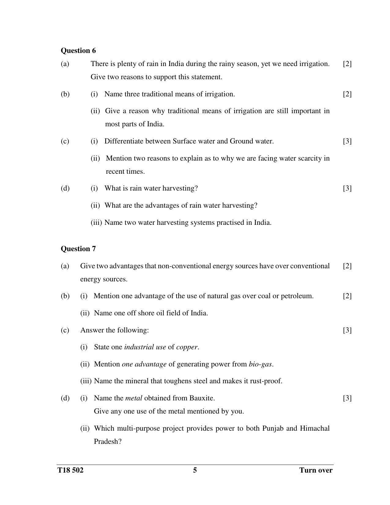 ISC Class 12 2018 H.C.G. - Paper – II Question Paper - Page 5