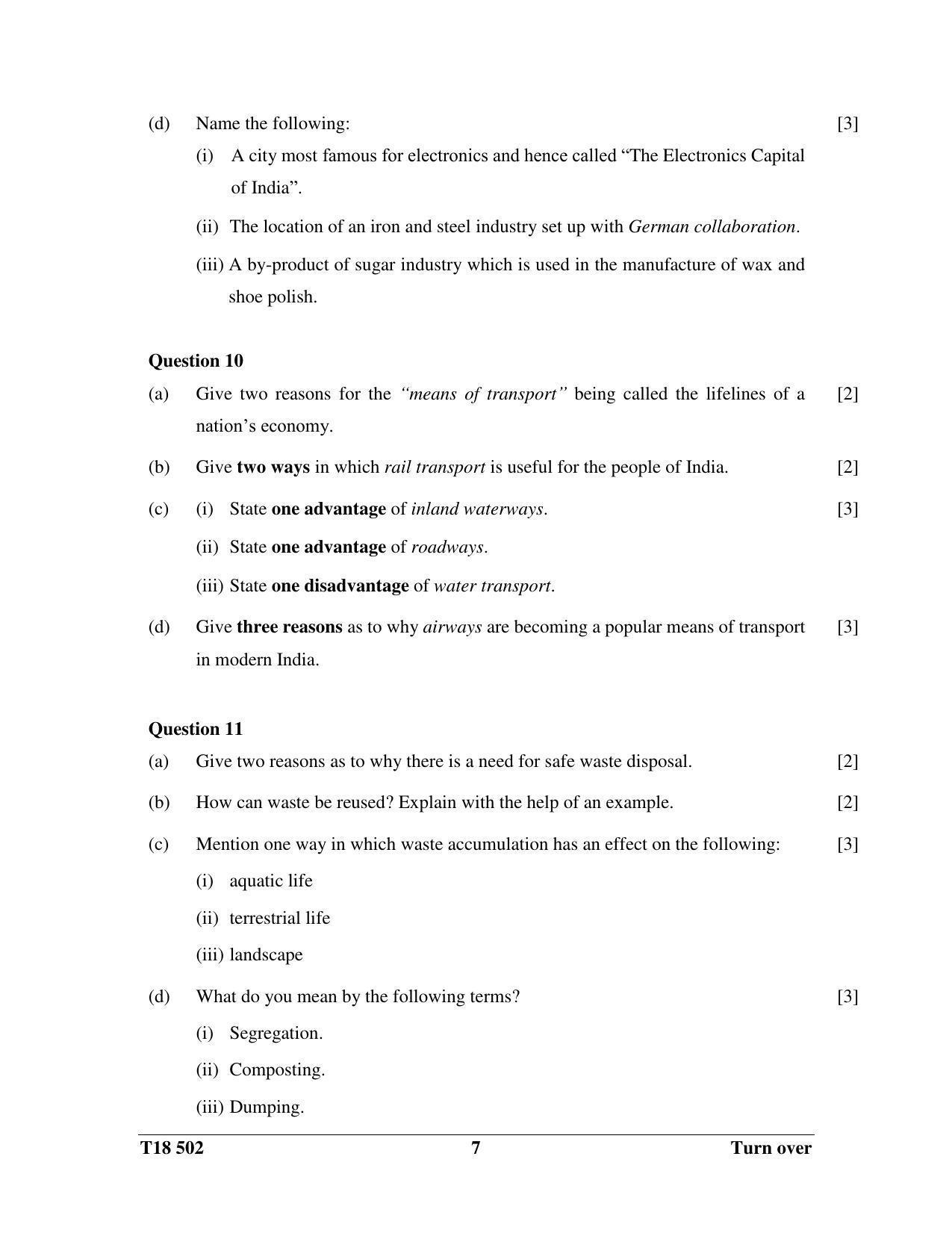 ISC Class 12 2018 H.C.G. - Paper – II Question Paper - Page 7
