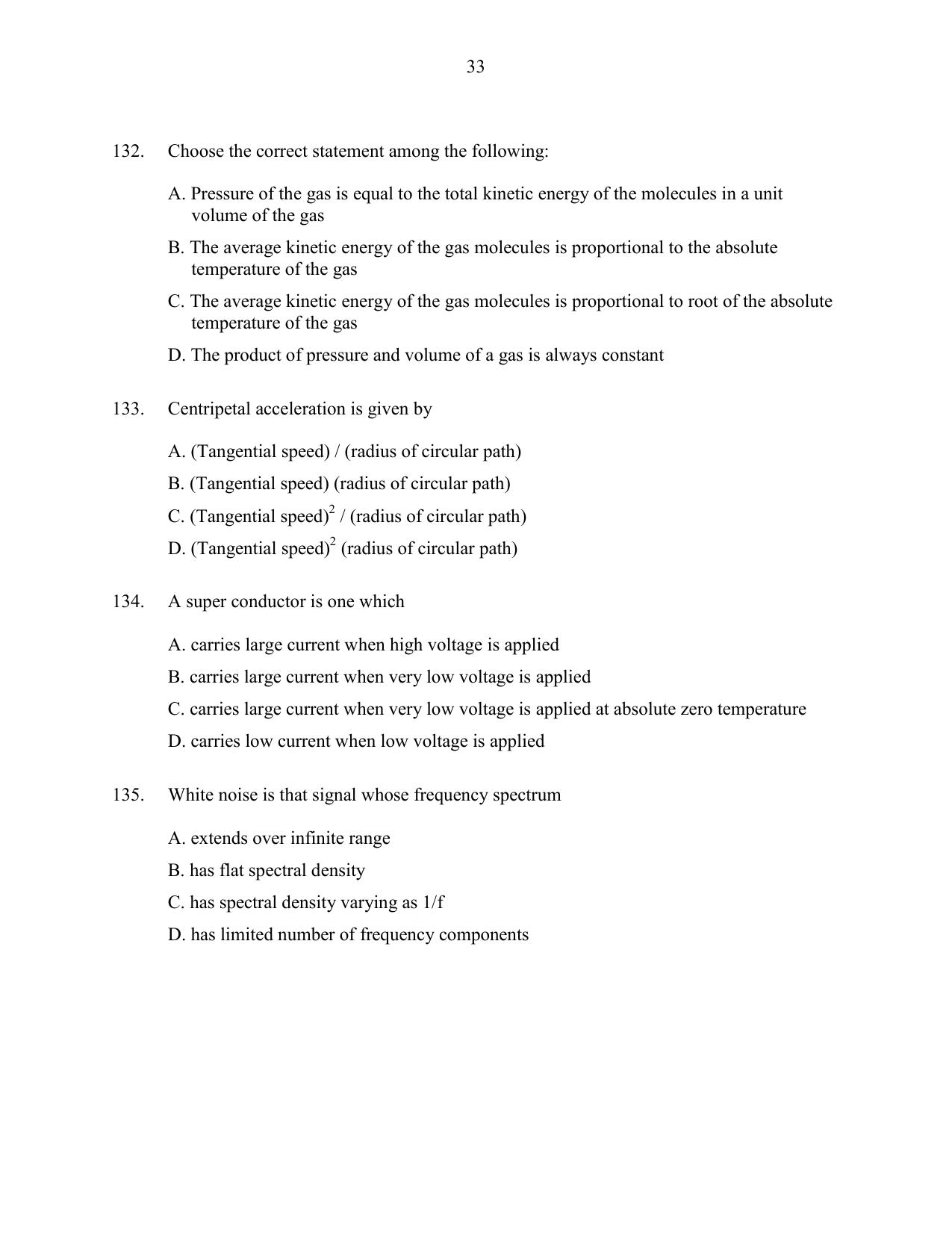 CUSAT CAT 2016 Physics Question Paper - Page 33