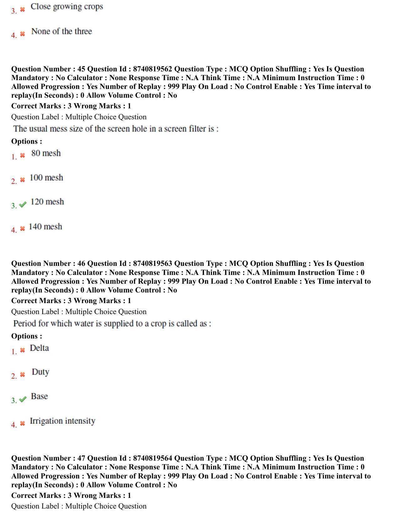 BHU RET Water Management (Agronomy) 2021 Question Paper - Page 26