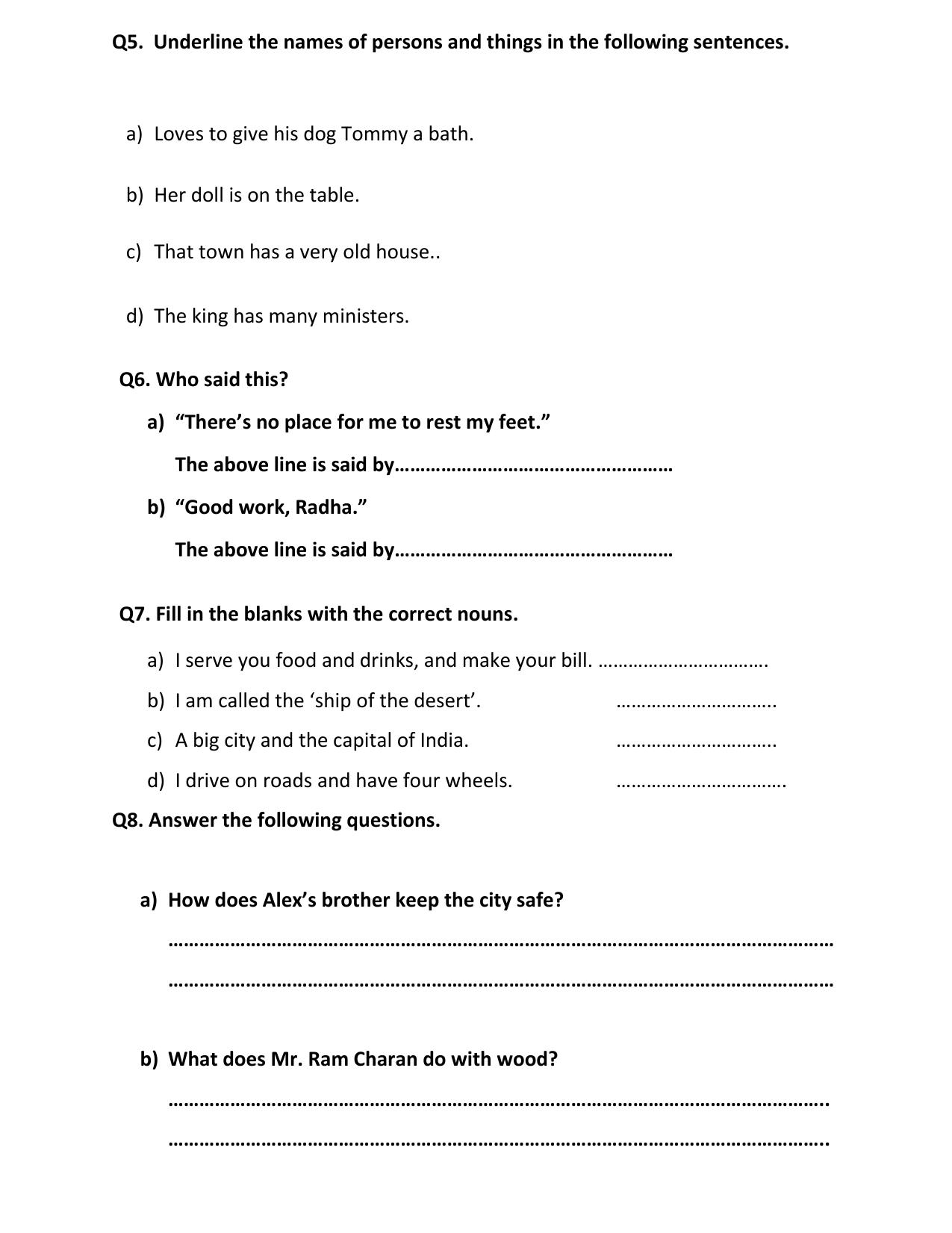 Worksheet for Class 2 English Assignment 48 Revision - Page 3