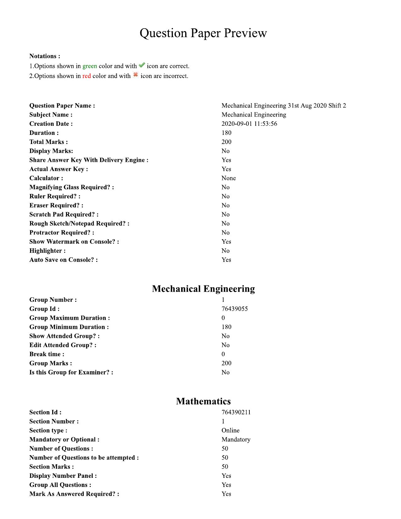 TS ECET 2020 Mechanical Engineering Question Paper - Page 1
