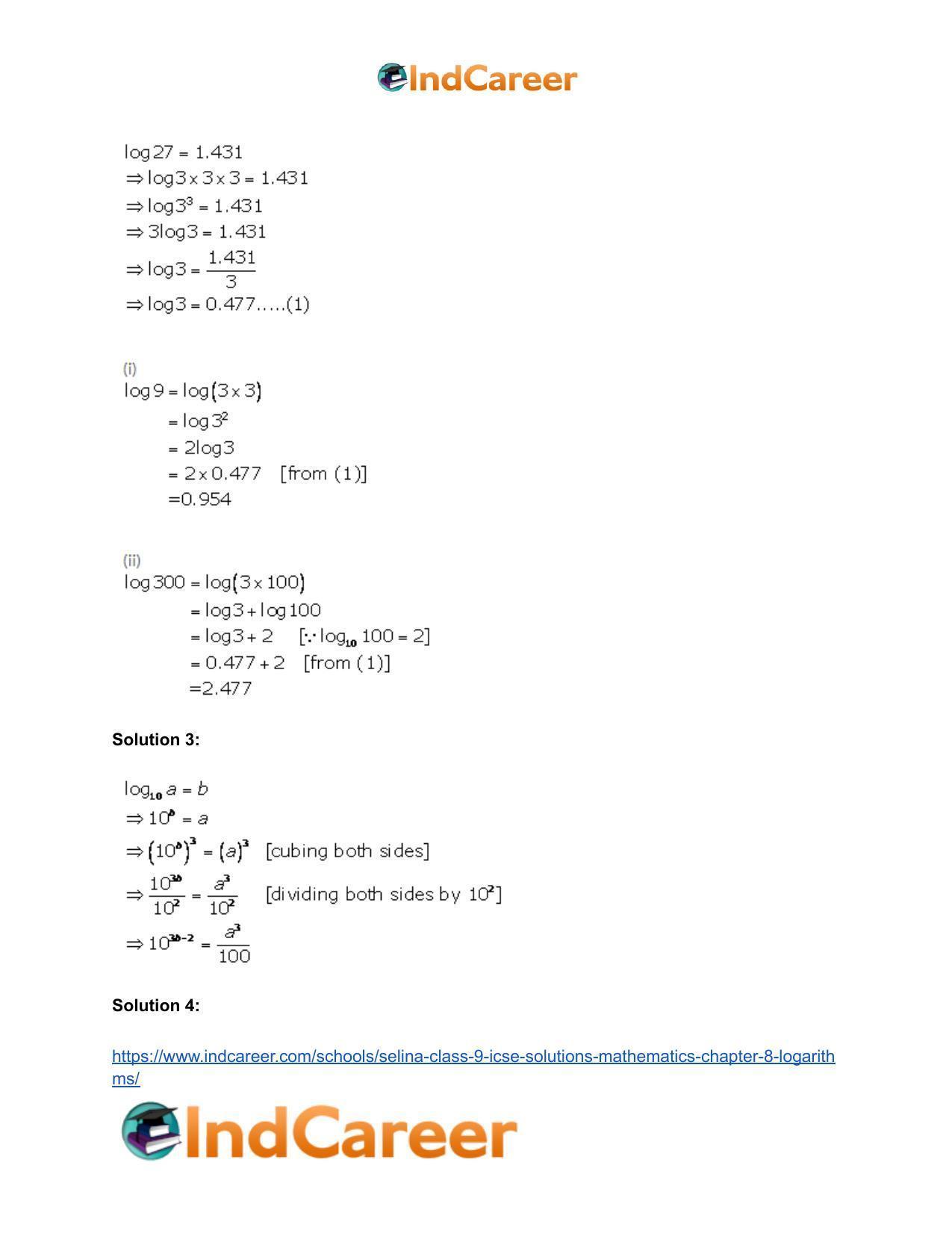 Selina Class 9 ICSE Solutions Mathematics : Chapter 8- Logarithms - Page 38