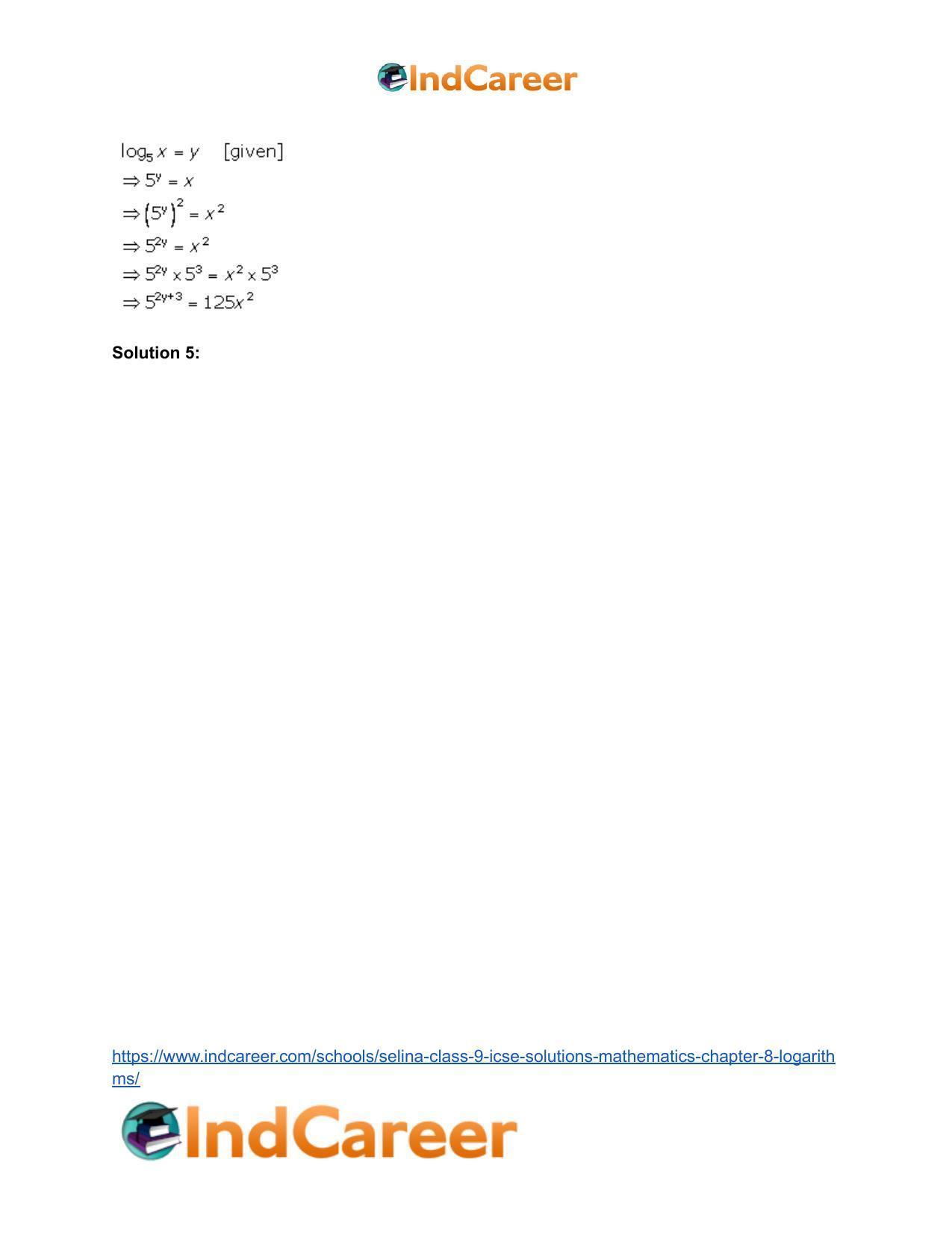 Selina Class 9 ICSE Solutions Mathematics : Chapter 8- Logarithms - Page 39