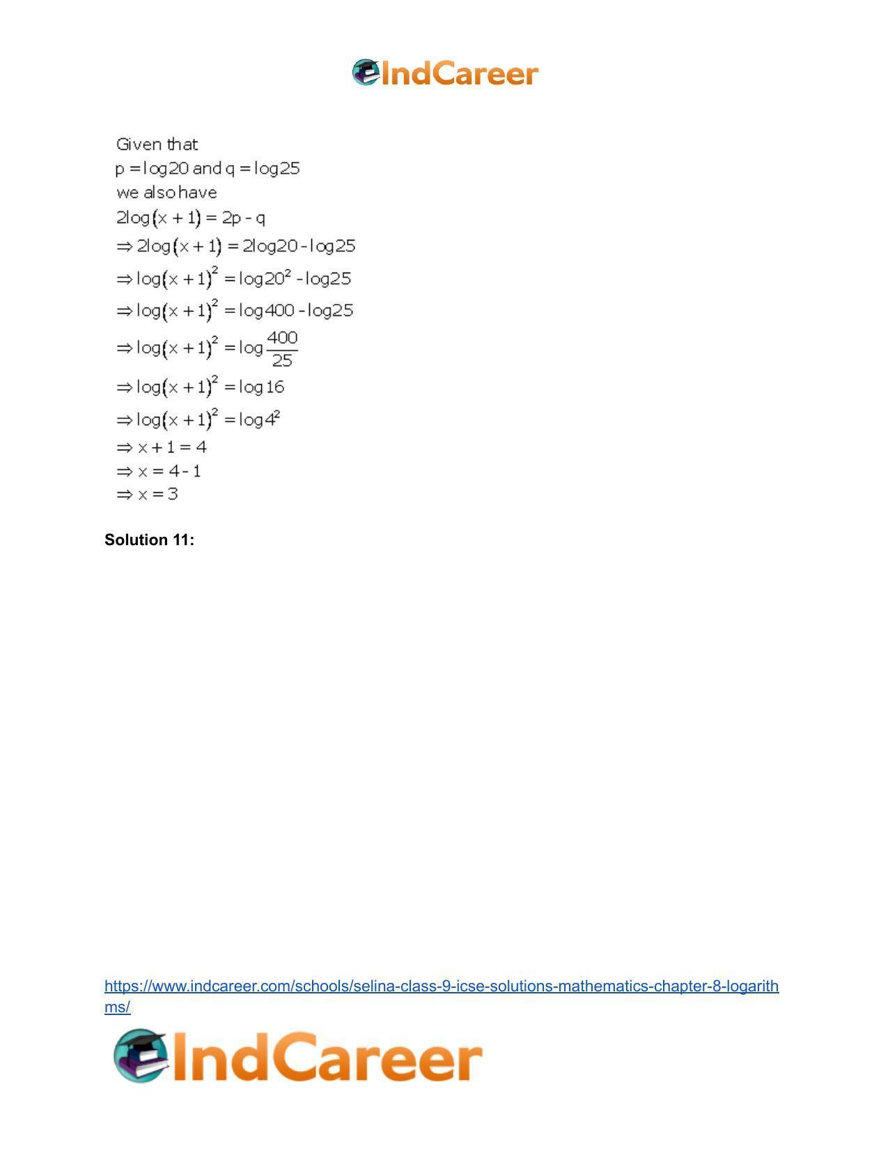 Selina Class 9 ICSE Solutions Mathematics : Chapter 8- Logarithms - Page 53