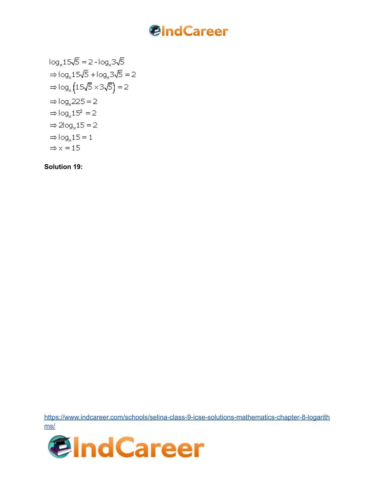 Selina Class 9 ICSE Solutions Mathematics : Chapter 8- Logarithms - Page 59