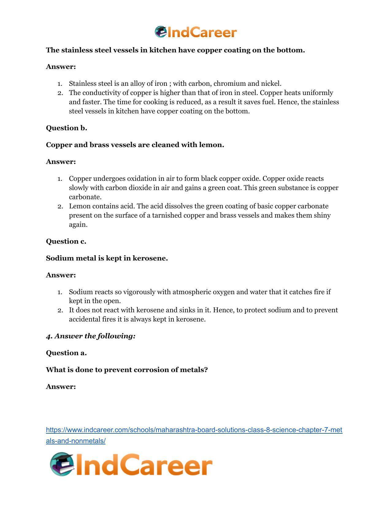 Maharashtra Board Solutions Class 8-Science: Chapter 7- Metals and Nonmetals - Page 4