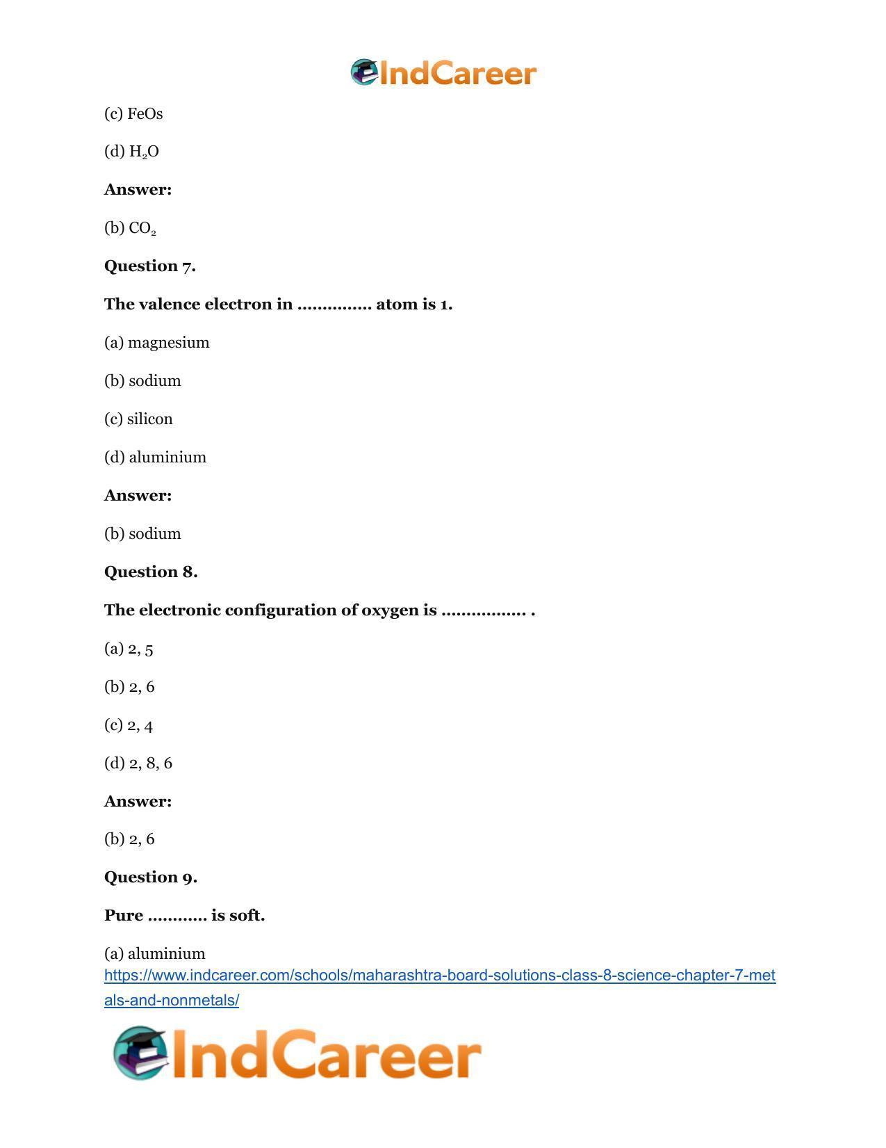 Maharashtra Board Solutions Class 8-Science: Chapter 7- Metals and Nonmetals - Page 11
