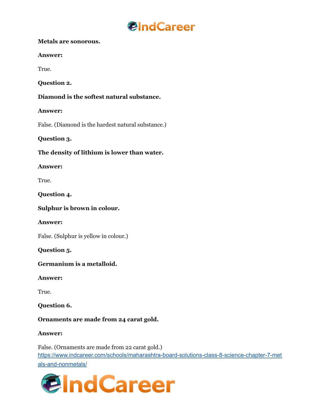 Maharashtra Board Solutions Class 8-Science: Chapter 7- Metals and Nonmetals - Page 13