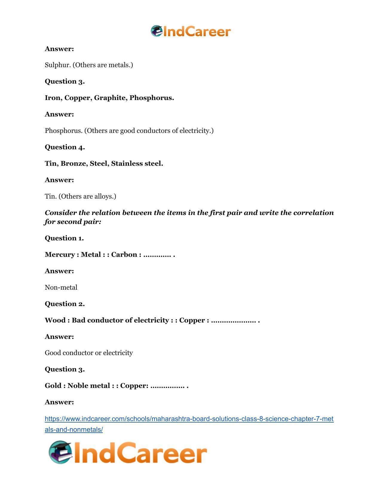 Maharashtra Board Solutions Class 8-Science: Chapter 7- Metals and Nonmetals - Page 15