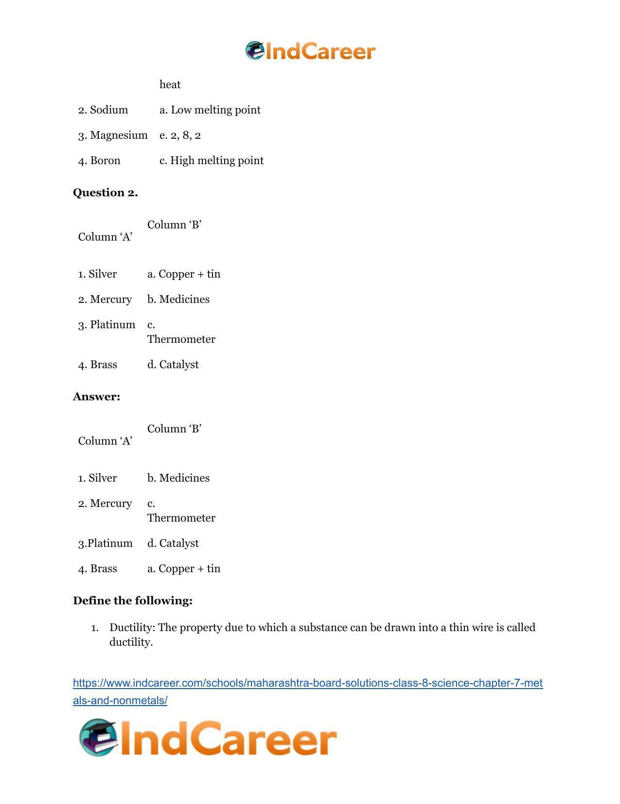 Maharashtra Board Solutions Class 8-Science: Chapter 7- Metals and Nonmetals - Page 17