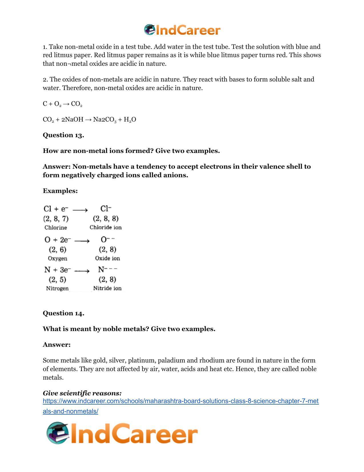 Maharashtra Board Solutions Class 8-Science: Chapter 7- Metals and Nonmetals - Page 27