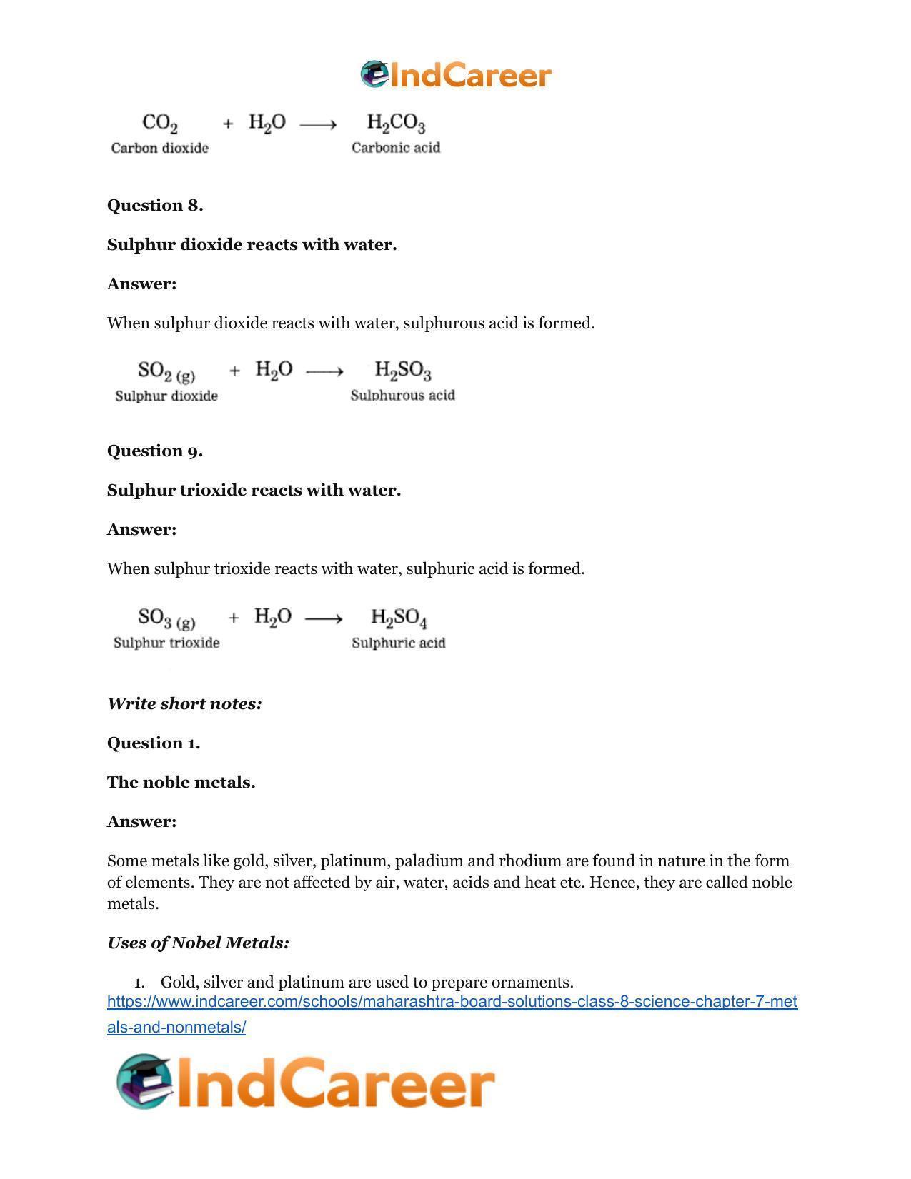Maharashtra Board Solutions Class 8-Science: Chapter 7- Metals and Nonmetals - Page 31