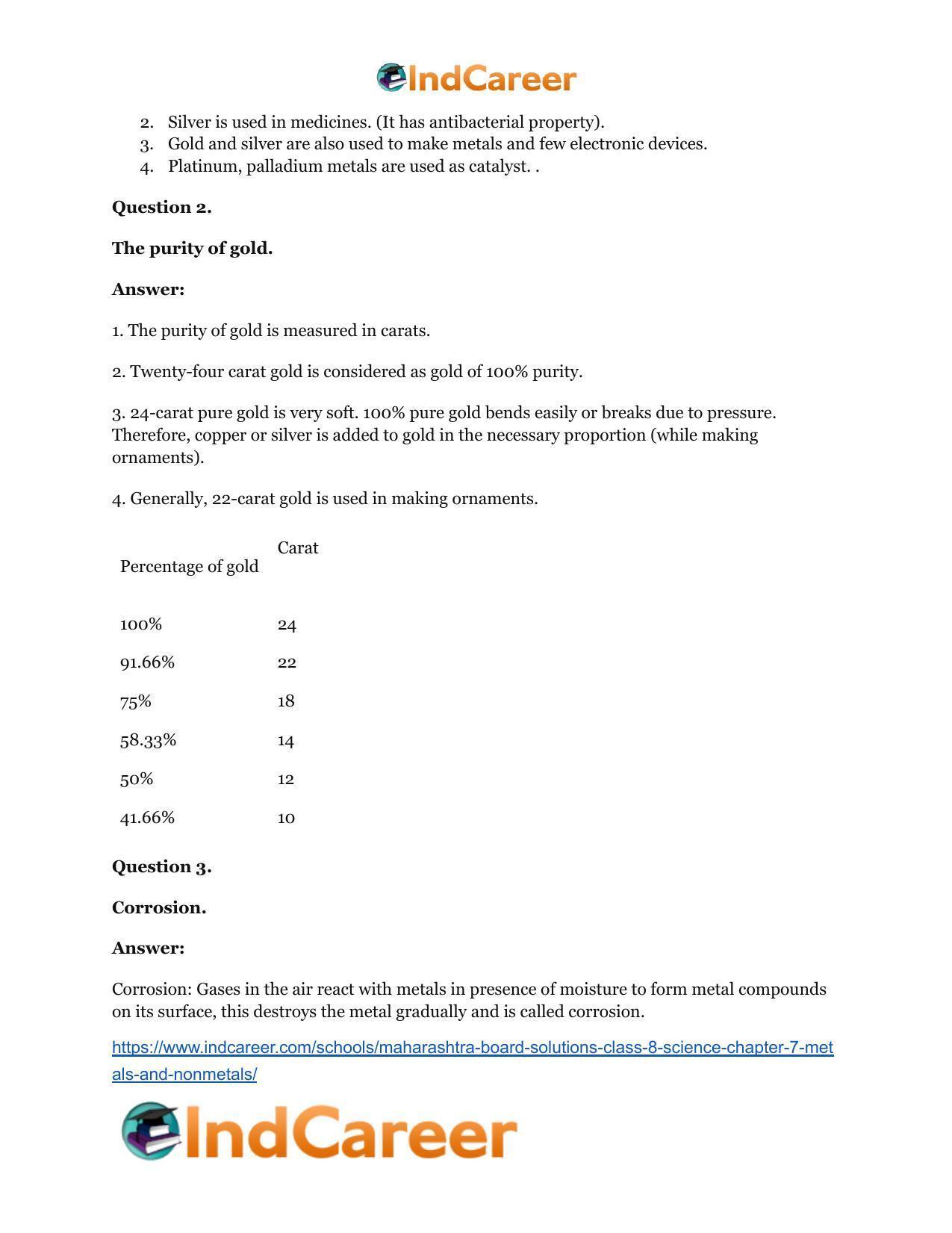 Maharashtra Board Solutions Class 8-Science: Chapter 7- Metals and Nonmetals - Page 32