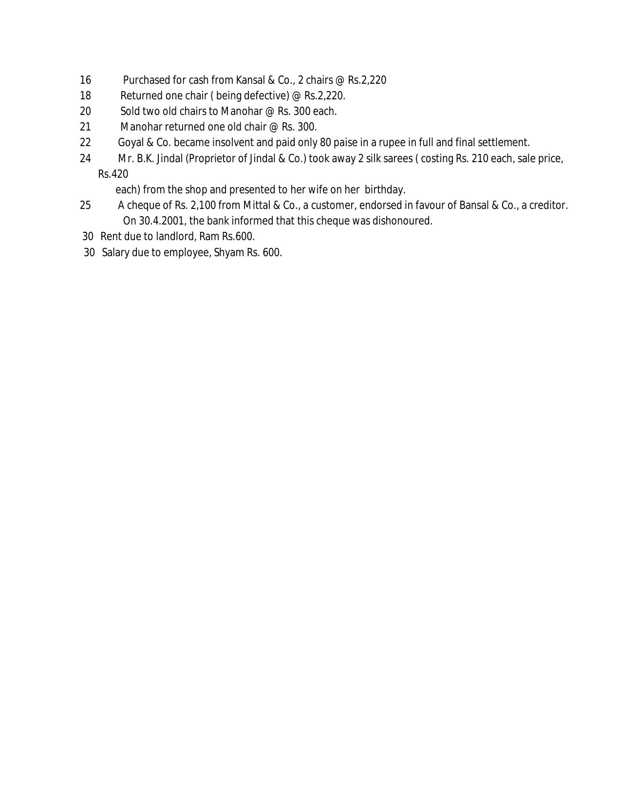 CBSE Worksheets for Class 11 Accountancy Assignment 11 - Page 2