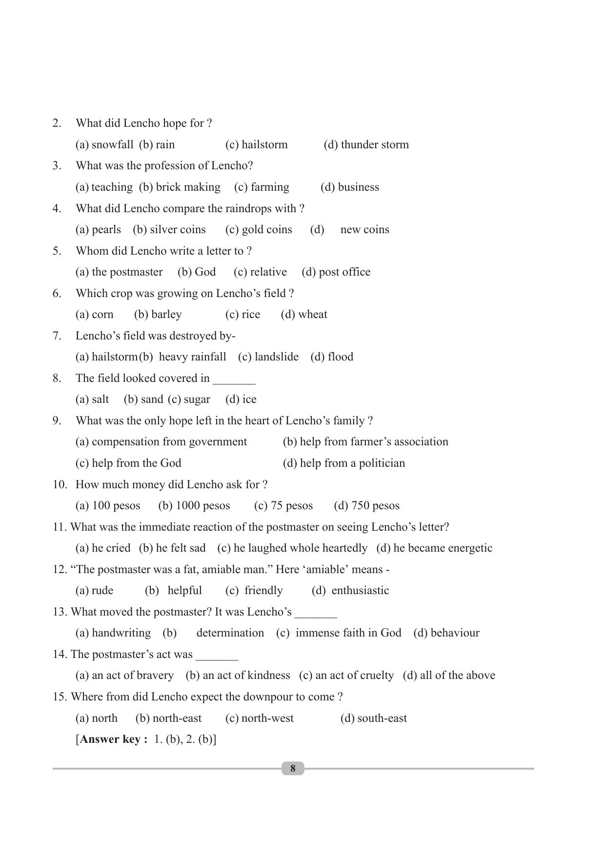 Tripura Board Class 10 English Workbooks - Page 8