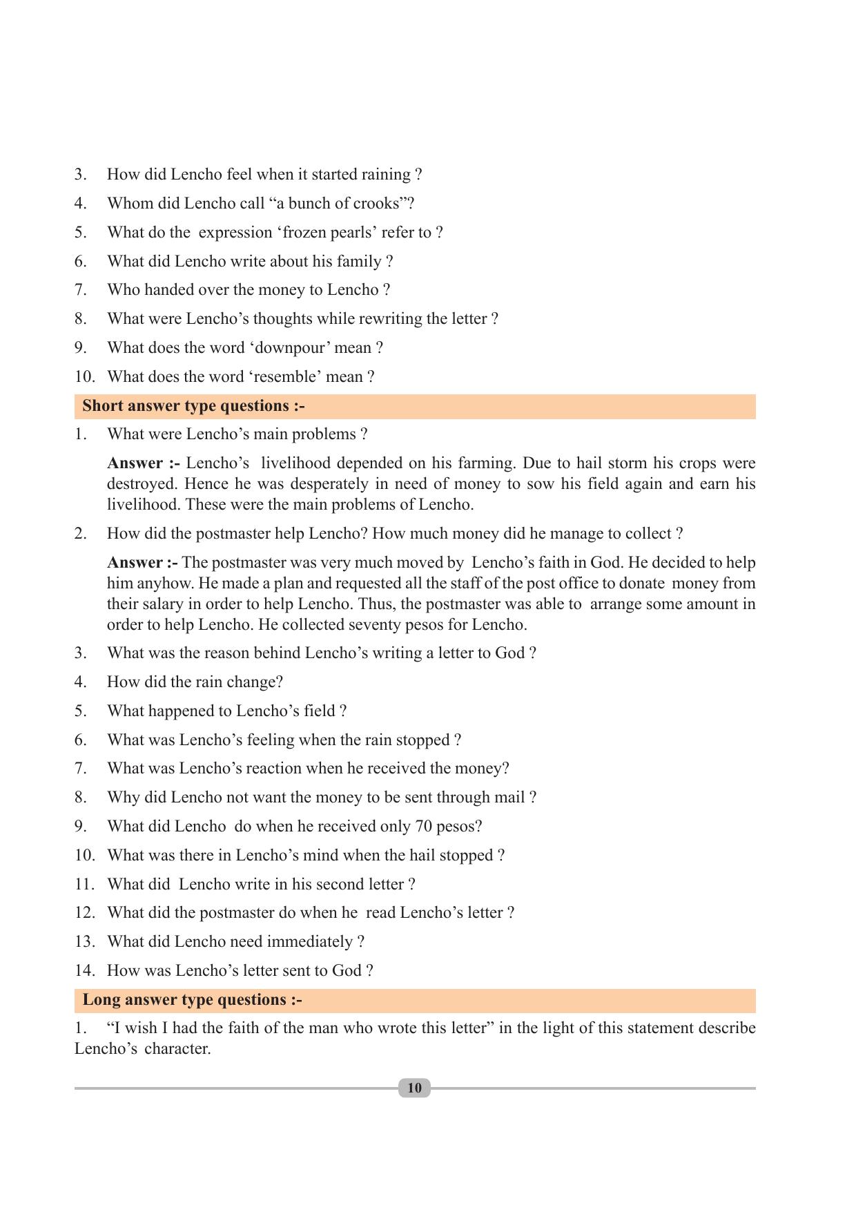 Tripura Board Class 10 English Workbooks - Page 10