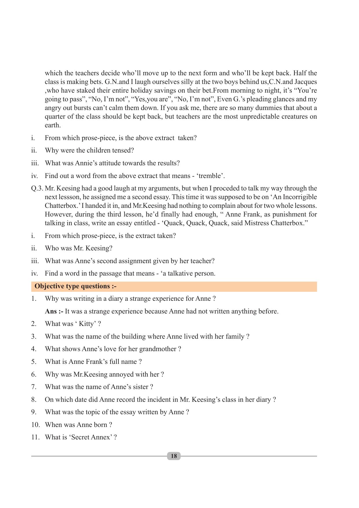 Tripura Board Class 10 English Workbooks - Page 18