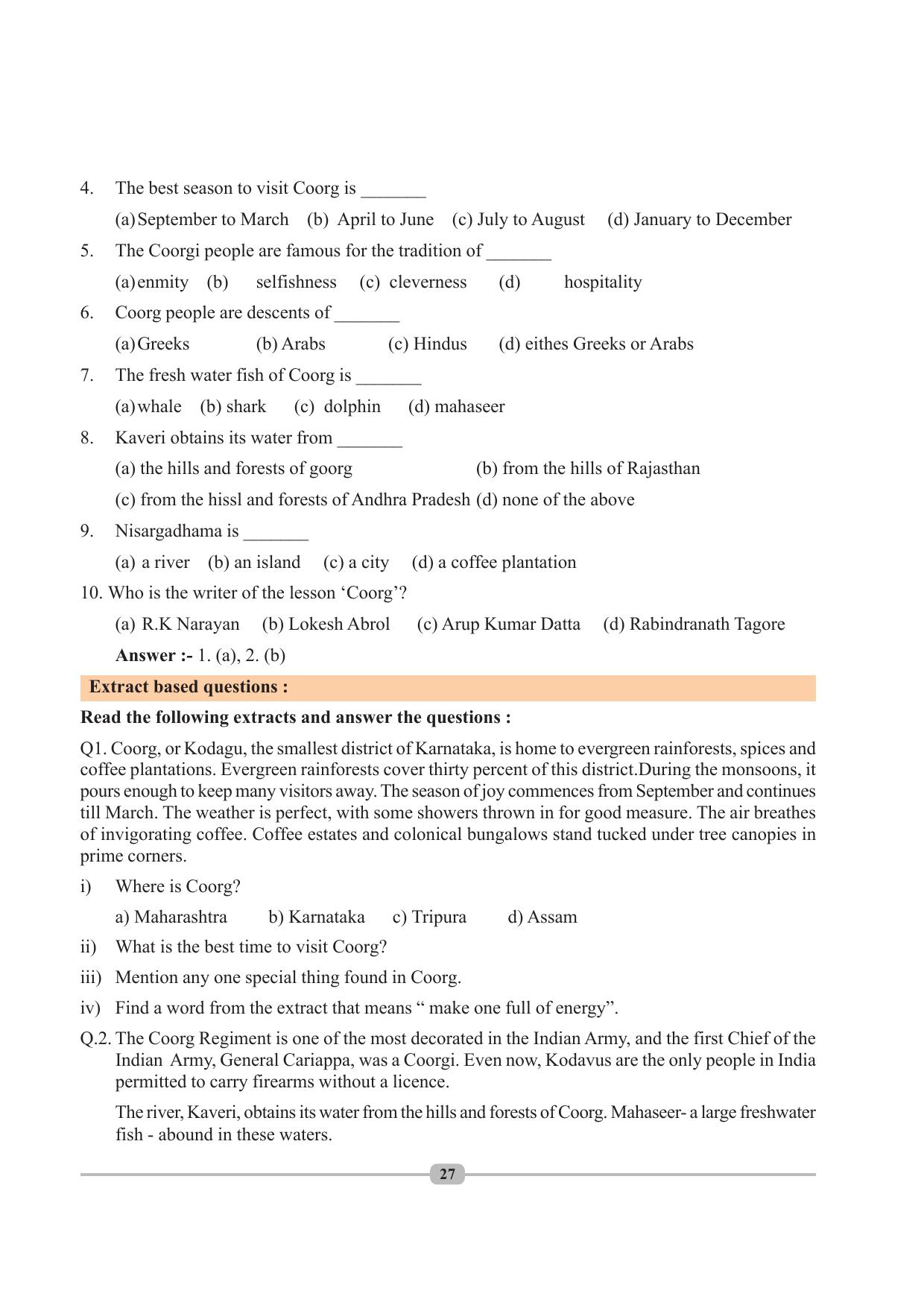 Tripura Board Class 10 English Workbooks - Page 27